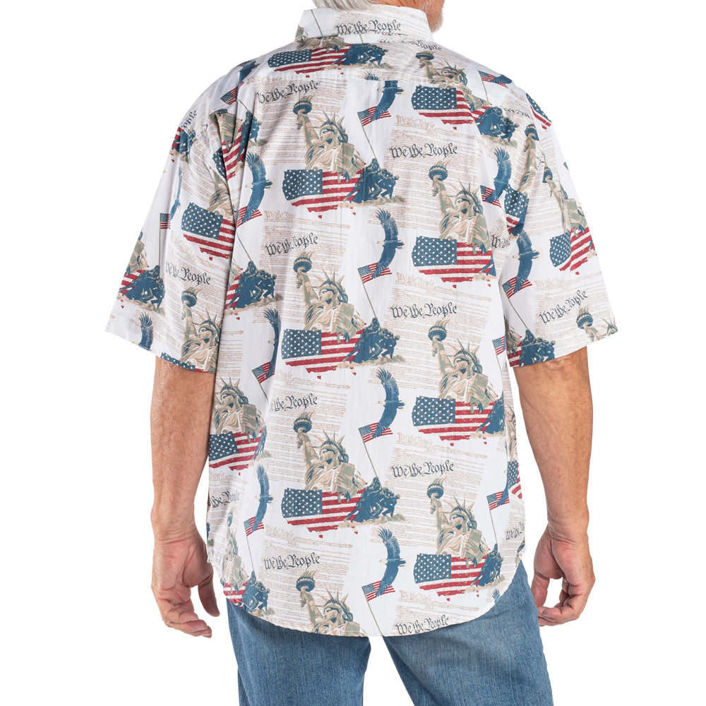 Men's We The People 100% Cotton Button-Down Short Sleeve Shirt