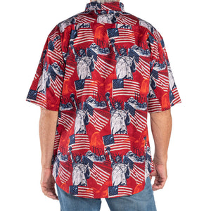 Men's Eagle Liberty 100% Cotton Button-Down Short Sleeve Shirt