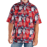 Load image into Gallery viewer, Men&#39;s Eagle Liberty 100% Cotton Button-Down Short Sleeve Shirt
