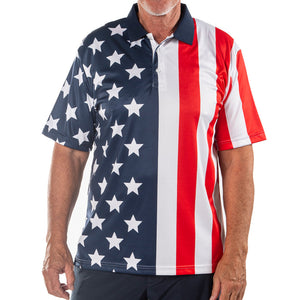 Men's Performance Golf American Flag Shirt