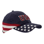 Load image into Gallery viewer, WH-7642C-Twill America Flag Hat -USA Embroidery - Navy
