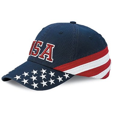 WH-7642C-Twill America Flag Hat -USA Embroidery - Navy